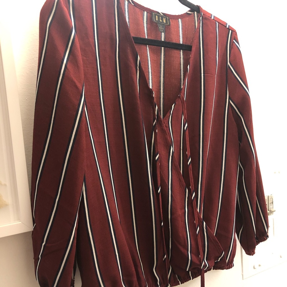 MAROON STRIPPED BLOUSE